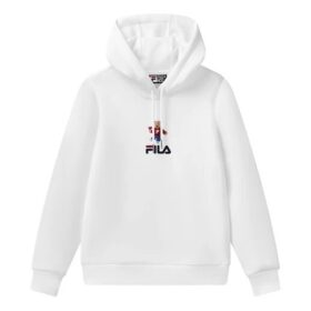 Sportlicher Pullover mit langen Ärmeln und Kapuze, weiß