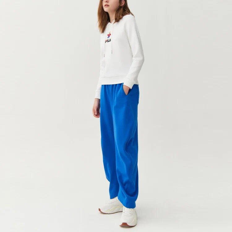 Sportlicher Pullover mit langen Ärmeln und Kapuze, weiß
