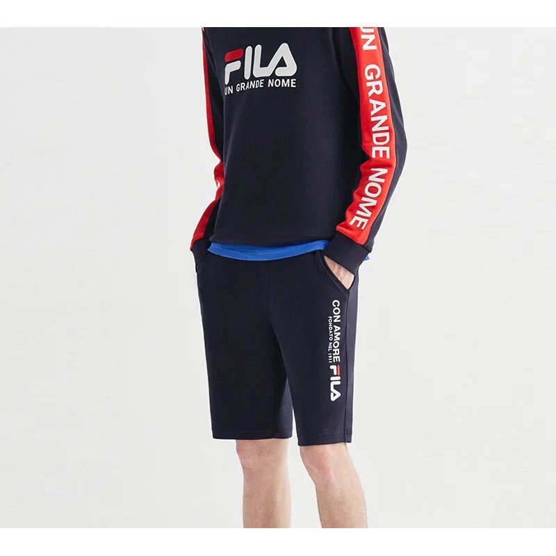 Sportshorts mit Logo-Alphabet-Aufdruck, blau