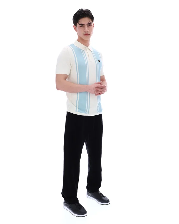 Sterling Blue Buddy Bowling Style Strick-Polo