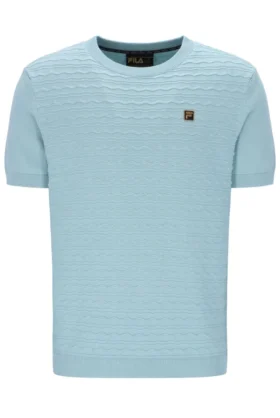 Sterling Blue Don T-Shirt aus strukturiertem Strick