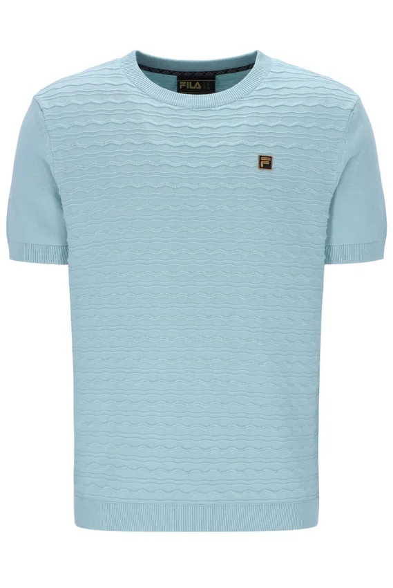 Sterling Blue Don T-Shirt aus strukturiertem Strick