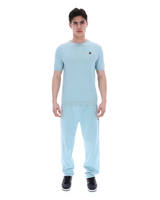 Sterling Blue Don T-Shirt aus strukturiertem Strick