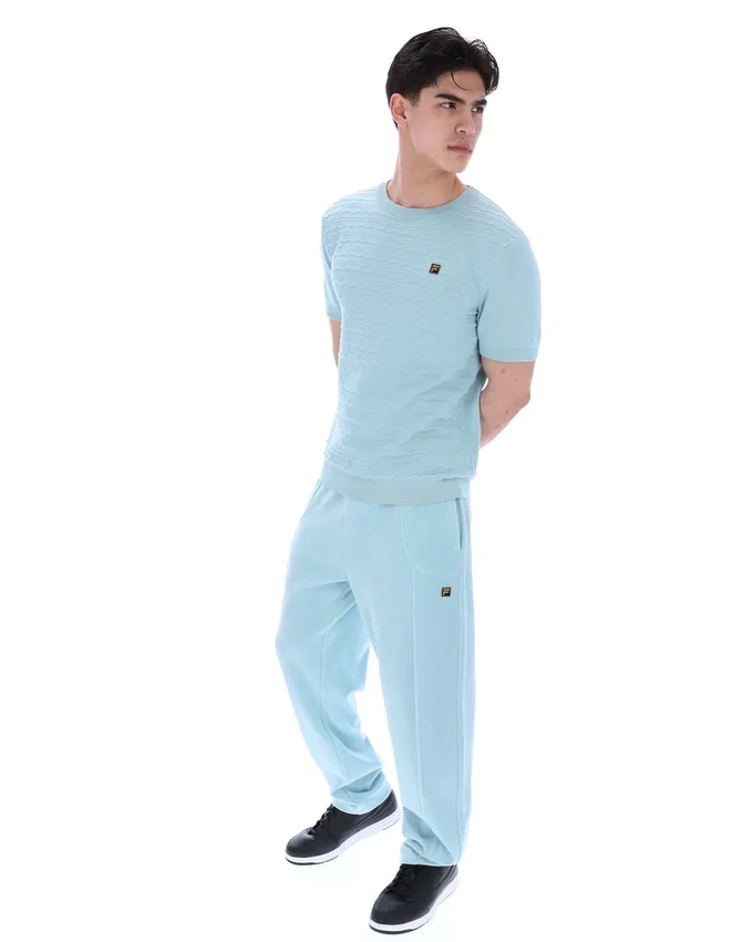 Sterling Blue Don T-Shirt aus strukturiertem Strick