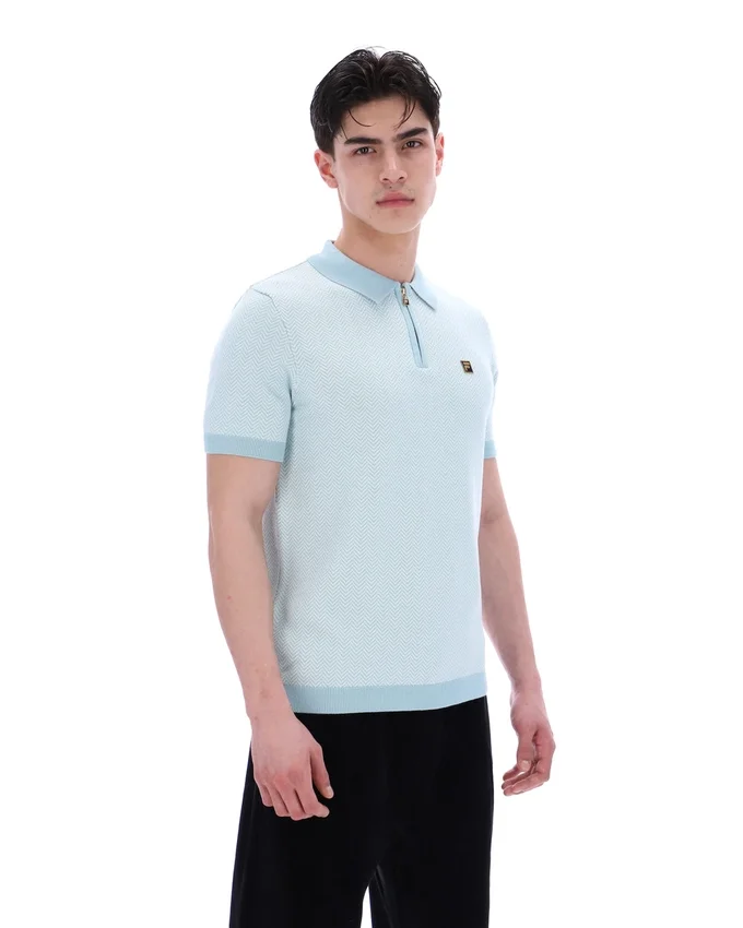 Sterling Blue Marty Zip Polo