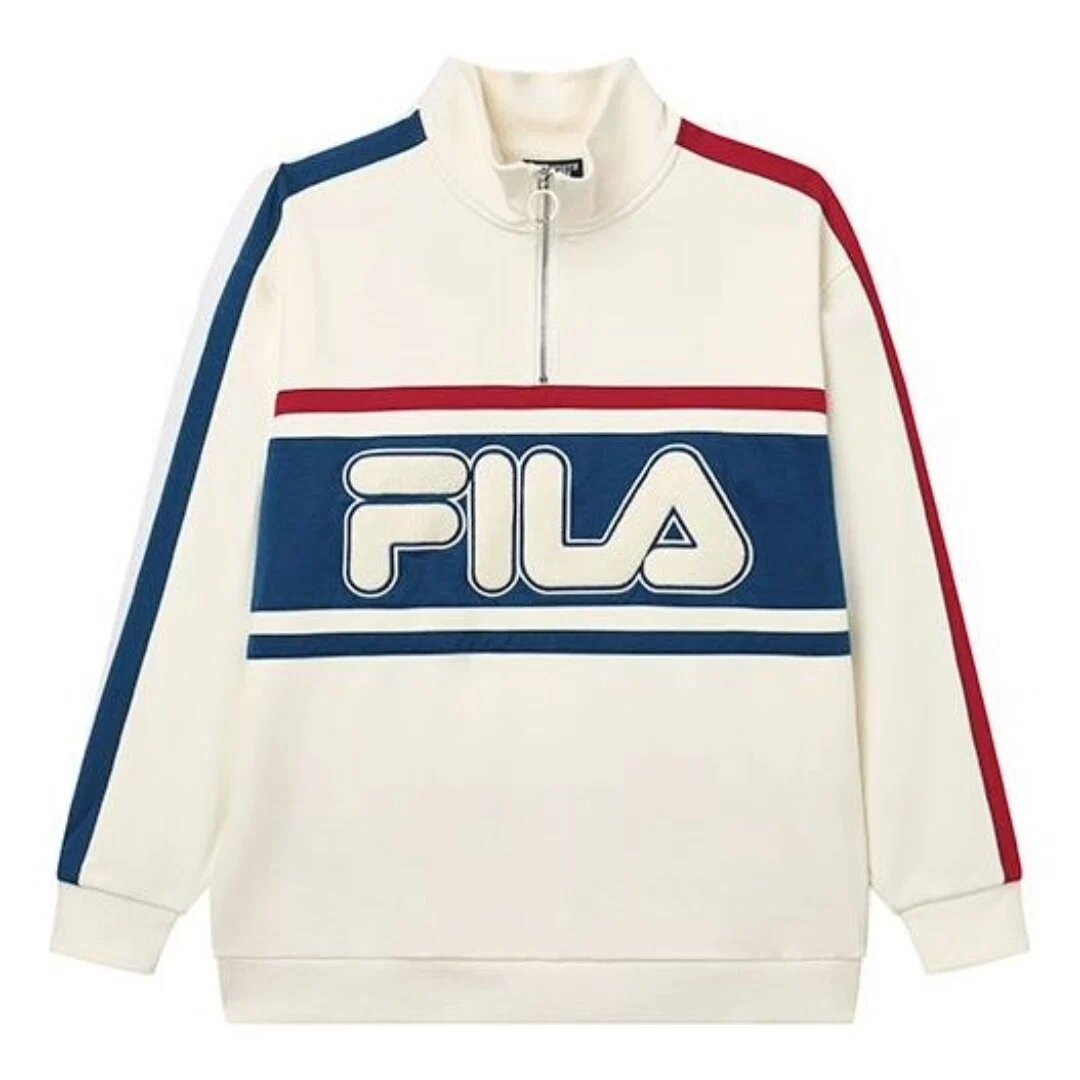 Stilvolles, lässiges Pullover-Sweatshirt mit Logo „Weiß, mehrfarbig“