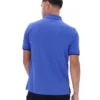 Strahlend blaues Pablo-Polohemd mit drei Knöpfen und geripptem Kragen
