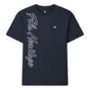 Strick-Shorts mit Alphabet-Aufdruck, kurzärmelig, blau