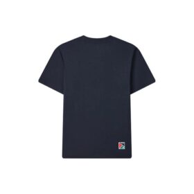 Strick-Shorts mit Alphabet-Aufdruck, kurzärmelig, blau