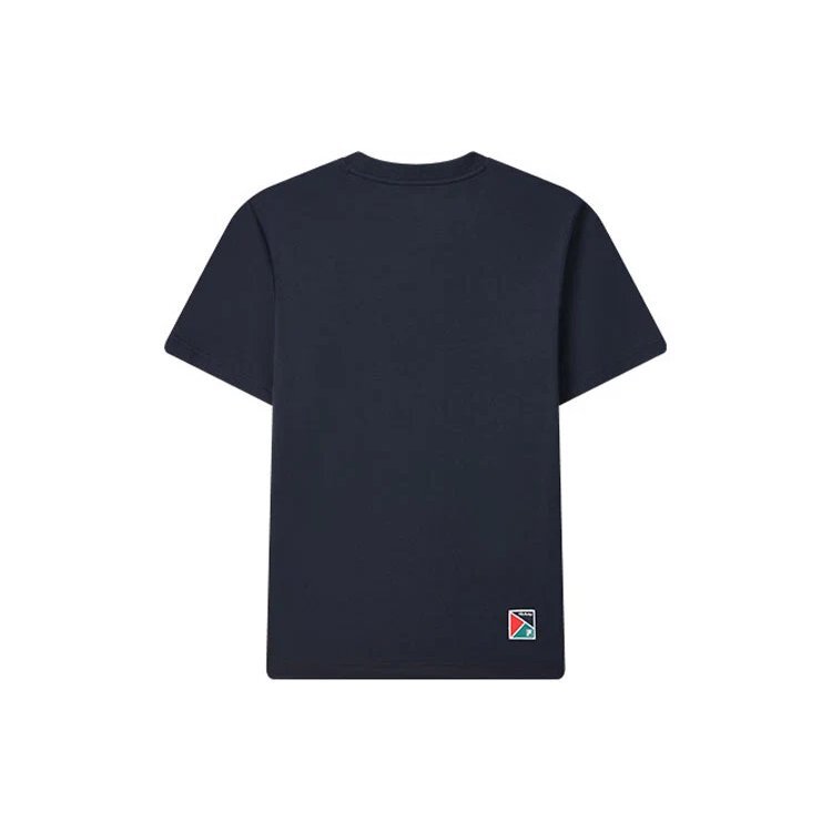 Strick-Shorts mit Alphabet-Aufdruck, kurzärmelig, blau
