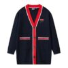 Strickmantel „Navy Red“