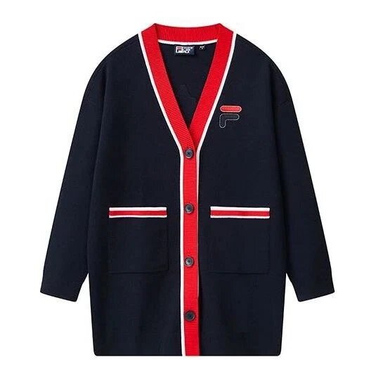 Strickmantel „Navy Red“