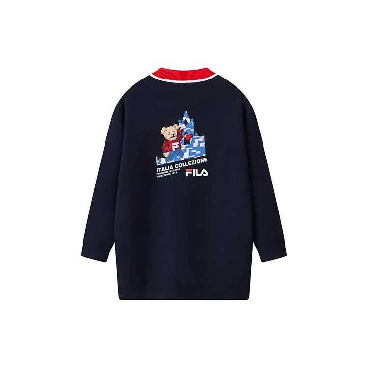 Strickmantel „Navy Red“