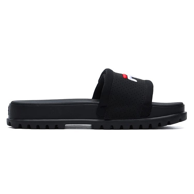 Stylische, bequeme Sport-Slipper mit flachem Absatz, schwarz