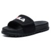 Stylische, bequeme Sport-Slipper mit flachem Absatz, schwarz
