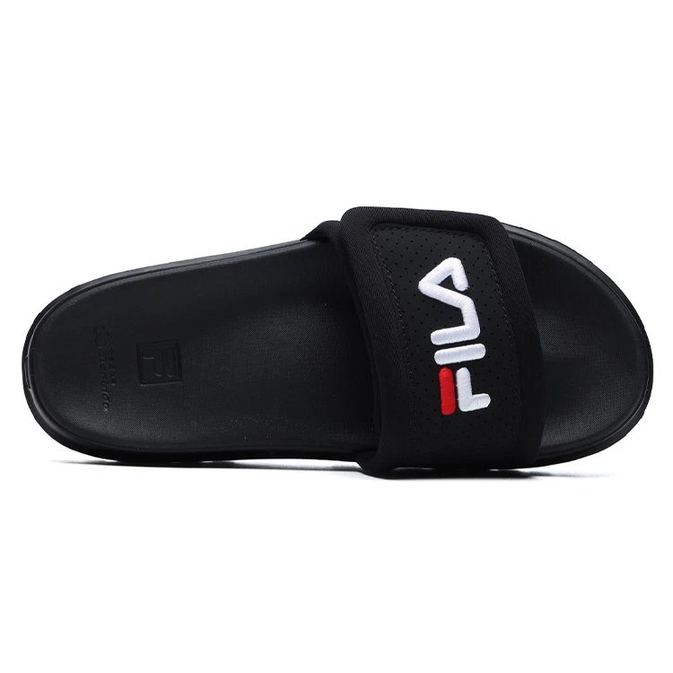 Stylische, bequeme Sport-Slipper mit flachem Absatz, schwarz