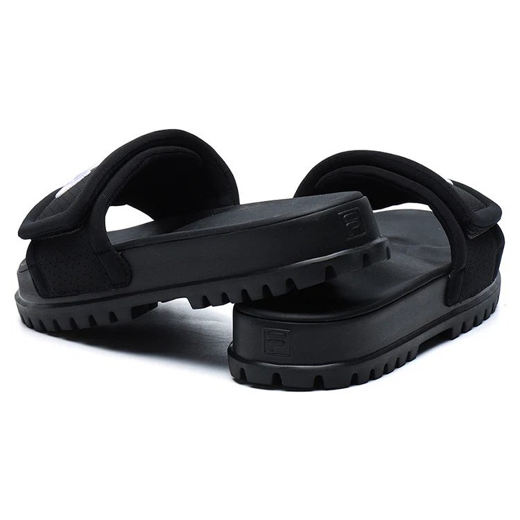 Stylische, bequeme Sport-Slipper mit flachem Absatz, schwarz
