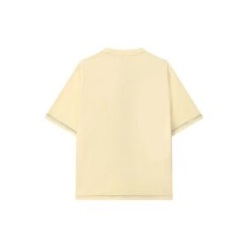 T-Shirt für Herren mit Buchstaben-Logo-Aufdruck, sportlicher, lockerer Passform, Rundhalsausschnitt und kurzen Shorts – Gelb