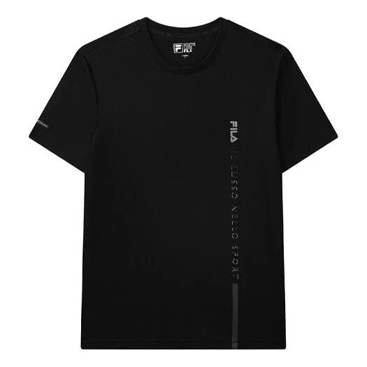 T-Shirt mit Buchstabenlogo, locker sitzend, Rundhalsausschnitt, kurze Ärmel, Shorts, Herren, schwarz