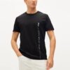 T-Shirt mit Buchstabenlogo, locker sitzend, Rundhalsausschnitt, kurze Ärmel, Shorts, Herren, schwarz