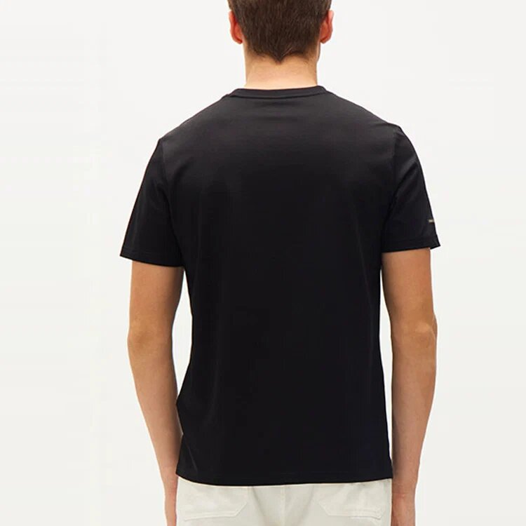 T-Shirt mit Buchstabenlogo, locker sitzend, Rundhalsausschnitt, kurze Ärmel, Shorts, Herren, schwarz