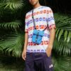 T-Shirt mit durchgehendem Logo-Aufdruck, sportlicher, lockerer Schnitt, Rundhalsausschnitt, kurze Ärmel, weiß