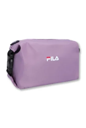 Toilettentasche mit violettem Logo