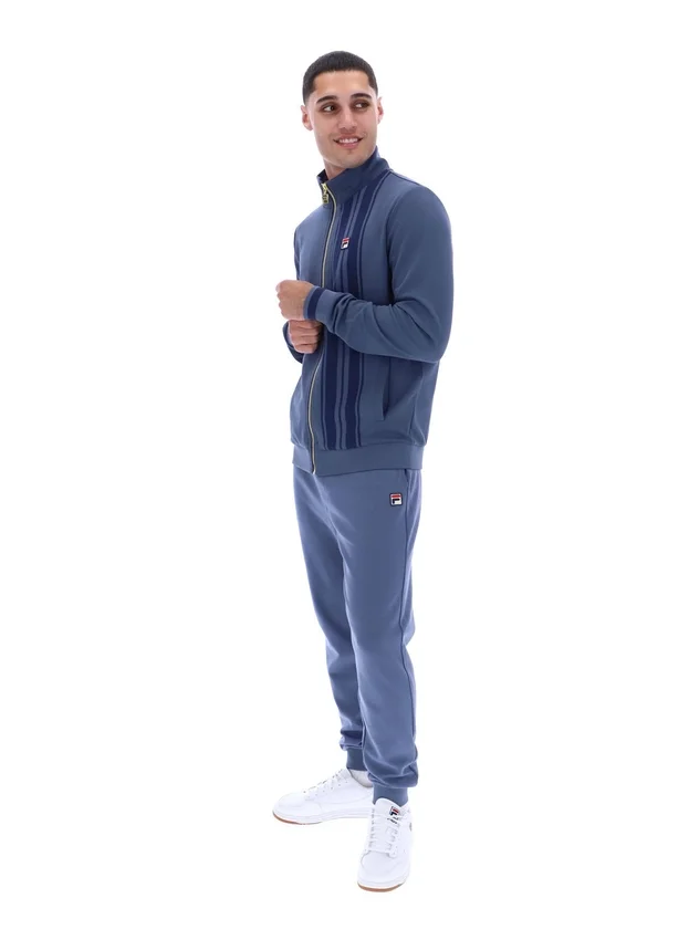 Vintage-Indigo-Dante-Trainingsjacke mit aufgedrucktem Streifenmuster