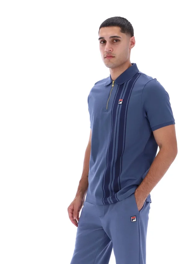Vintage Indigo Dario Polo mit Reißverschluss