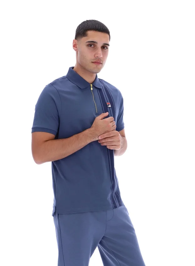 Vintage Indigo Dario Polo mit Reißverschluss