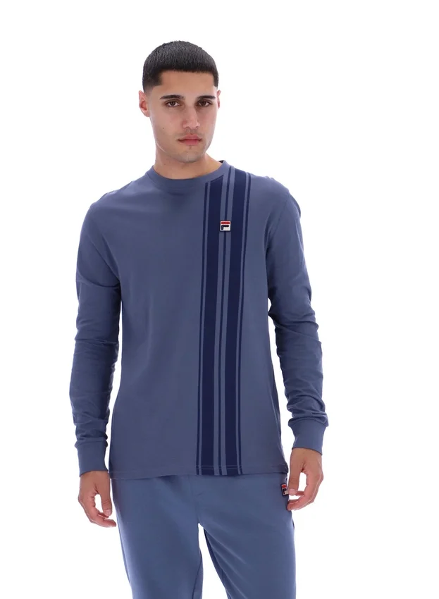 Vintage-Indigo-Denim-Langarm-Streifen-Oberteil