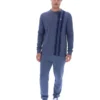 Vintage-Indigo-Denim-Langarm-Streifen-Oberteil