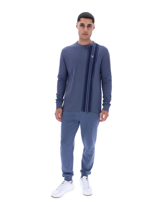 Vintage-Indigo-Denim-Langarm-Streifen-Oberteil