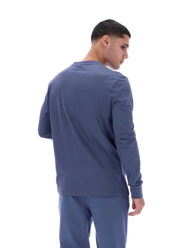 Vintage-Indigo-Denim-Langarm-Streifen-Oberteil