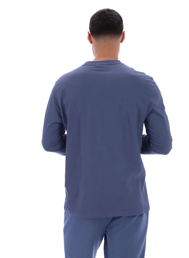 Vintage-Indigo-Denim-Langarm-Streifen-Oberteil