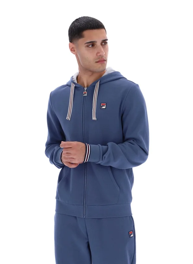 Vintage Indigo Tenconi Kapuzenpullover mit Reißverschluss