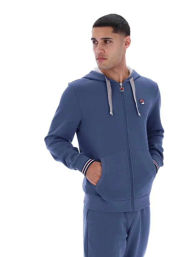 Vintage Indigo Tenconi Kapuzenpullover mit Reißverschluss