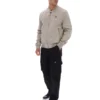 Vintage-Khaki-Dean-Jacke aus Kunstwildleder mit durchgehendem Reißverschluss