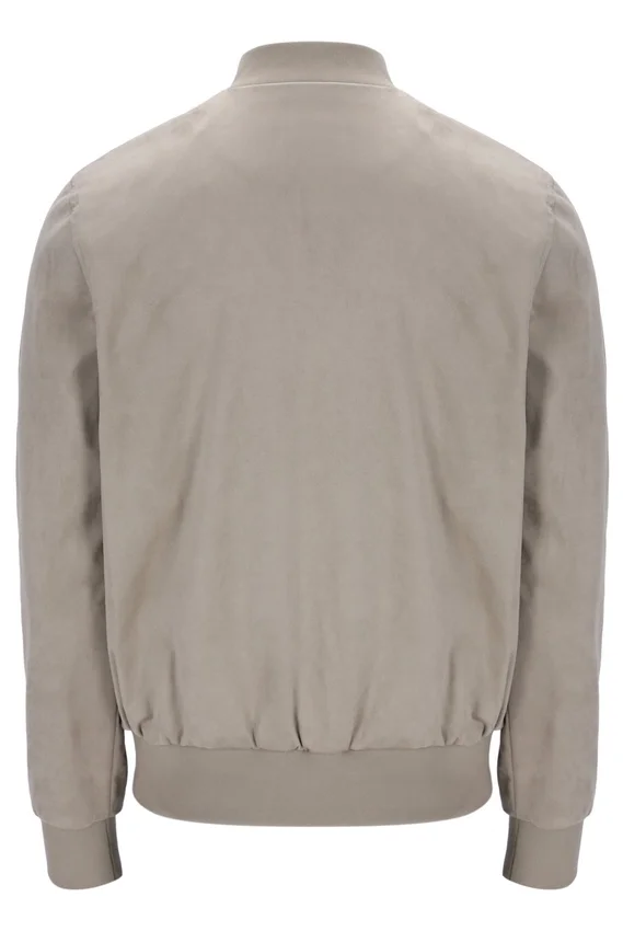 Vintage-Khaki-Dean-Jacke aus Kunstwildleder mit durchgehendem Reißverschluss