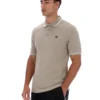 Vintage-Polohemd „Soren 2“ in Khaki mit Kontraststreifen