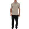 Vintage-Polohemd „Soren 2“ in Khaki mit Kontraststreifen