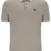 Vintage-Polohemd „Soren 2“ in Khaki mit Kontraststreifen