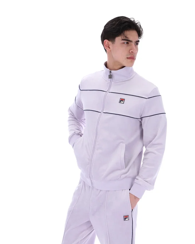 Vittorio-Velours-Trainingsjacken in Misty Lilac