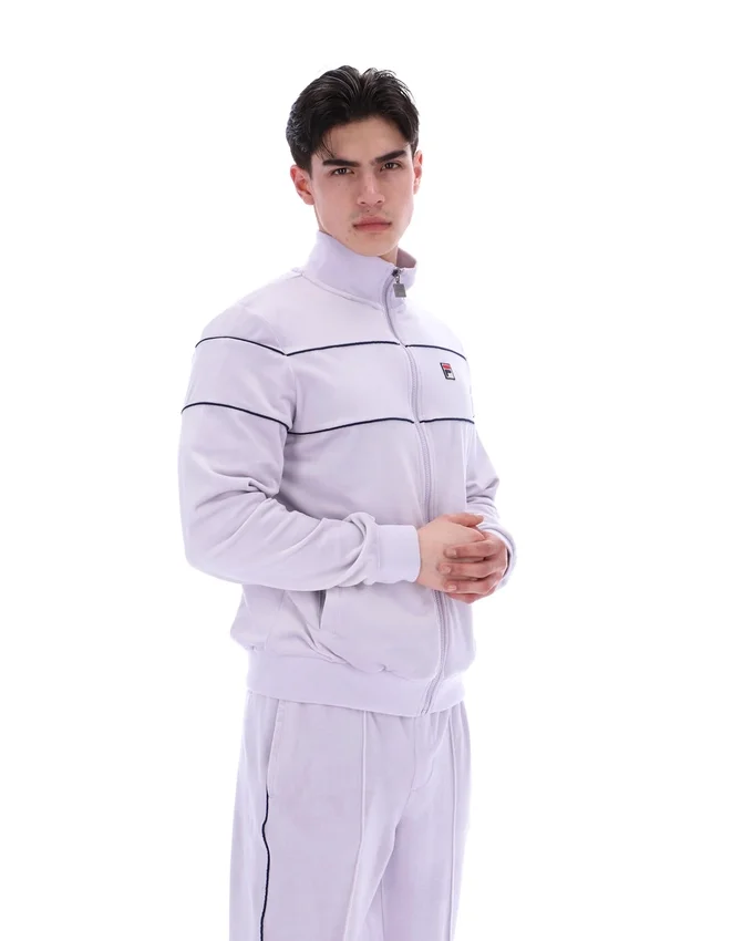 Vittorio-Velours-Trainingsjacken in Misty Lilac