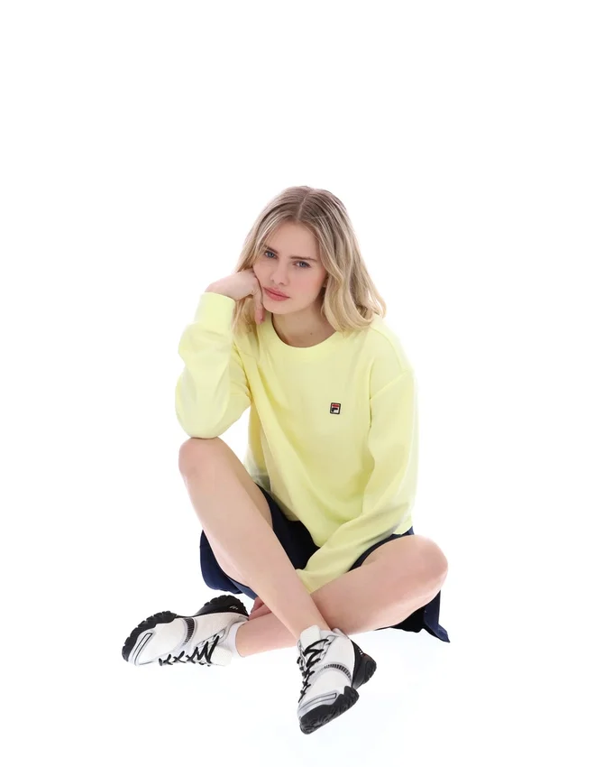 Wax Yellow Sestri Sweatshirt mit weitem Rundhalsausschnitt