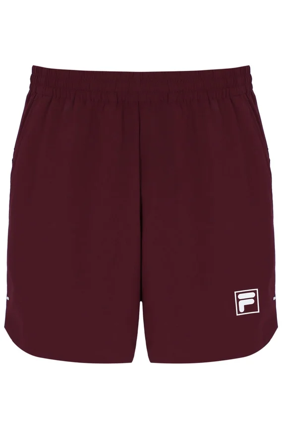 Weinrote 7"-Tennisshorts für Herren