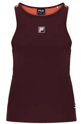 Weinrotes, ärmelloses Tennis-Top für Damen