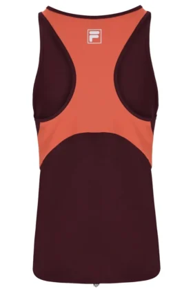 Weinrotes, ärmelloses Tennis-Top für Damen