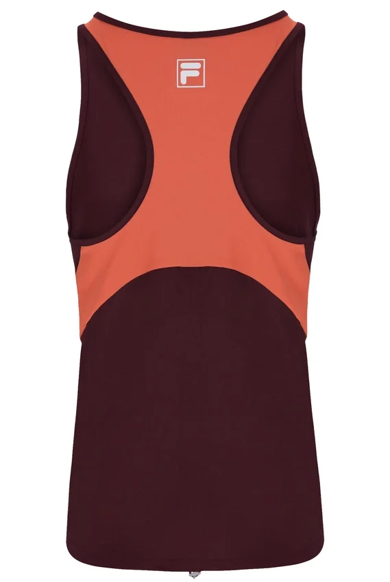 Weinrotes, ärmelloses Tennis-Top für Damen