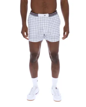 Weiße „High Tide“ Terry Pocket Stripe Shorts